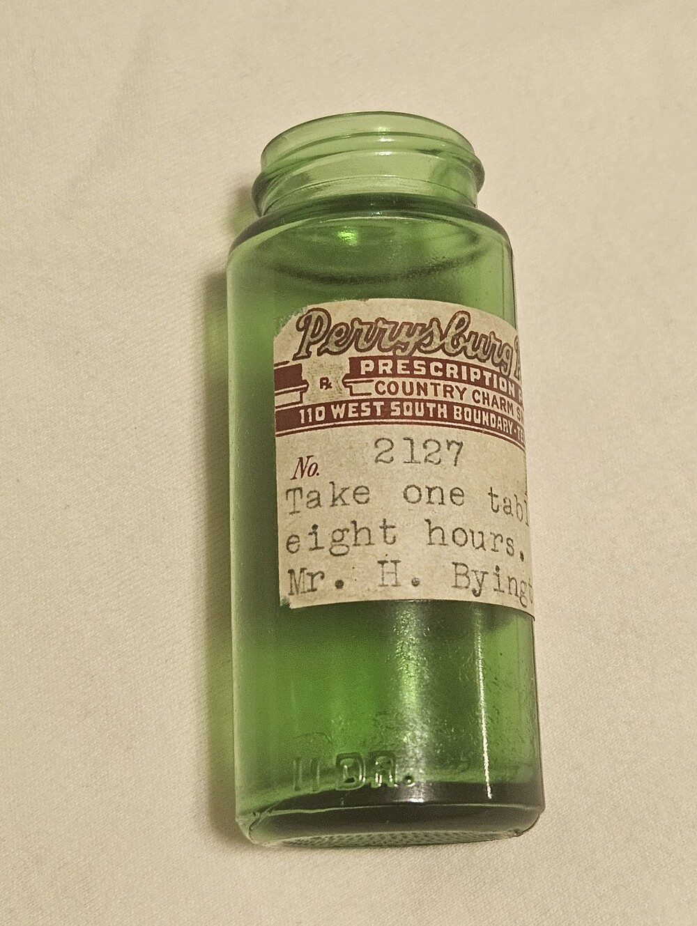 Prescription Green Glass Bottle
